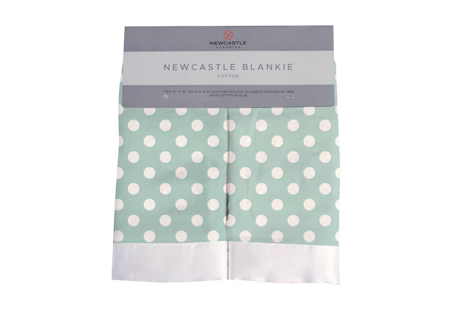 Jade Polka Dot Cotton Muslin Security Baby Blankie