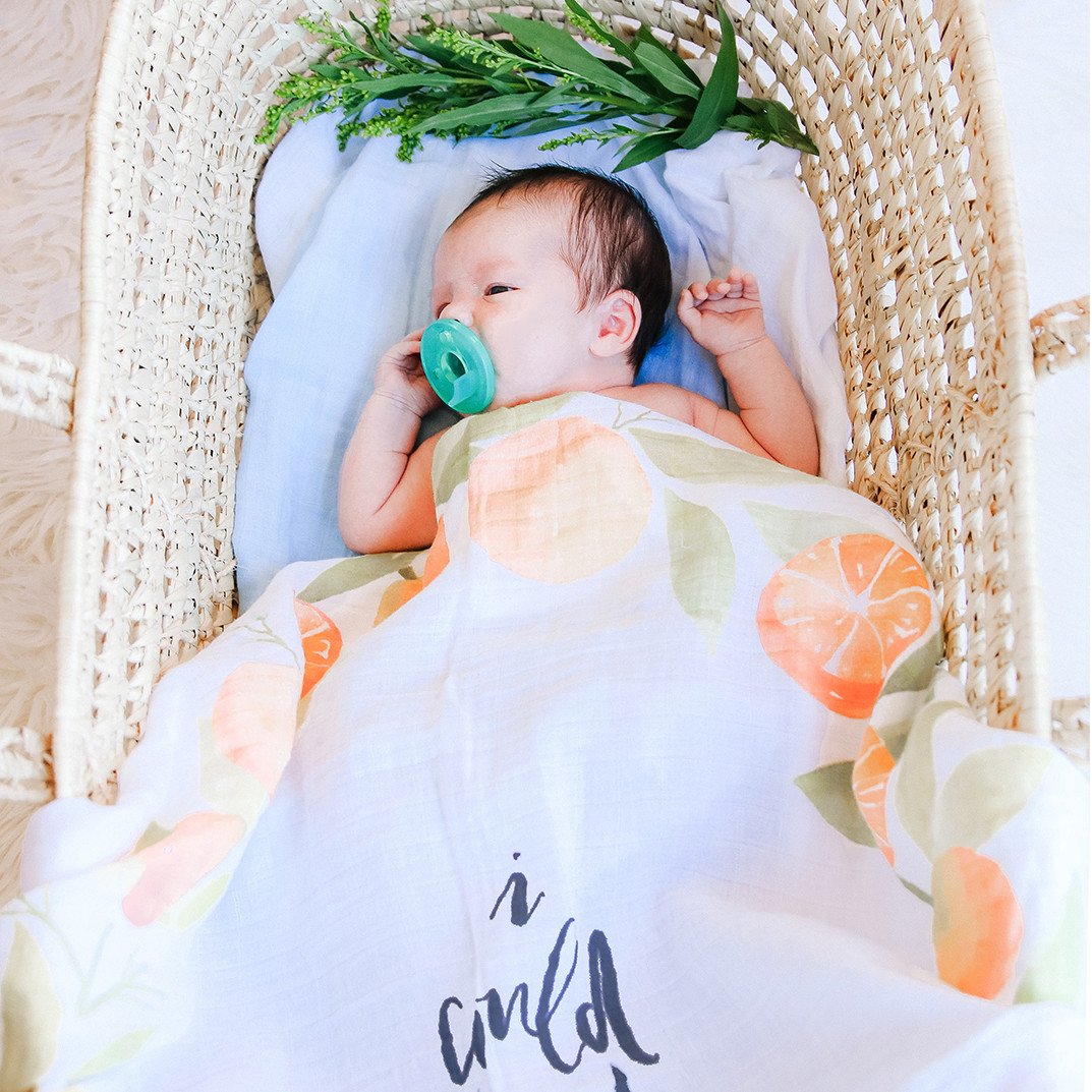 Orange Blossoms - Organic Swaddle Blanket